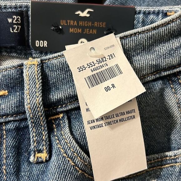 Hollister Women’s Ultra High-Rise Distressed Mom Jean Size 00R 90's - Picture 11 of 11